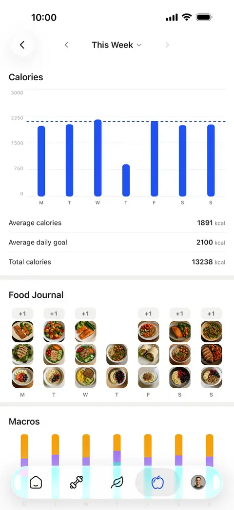 Nutrition detail in the client app