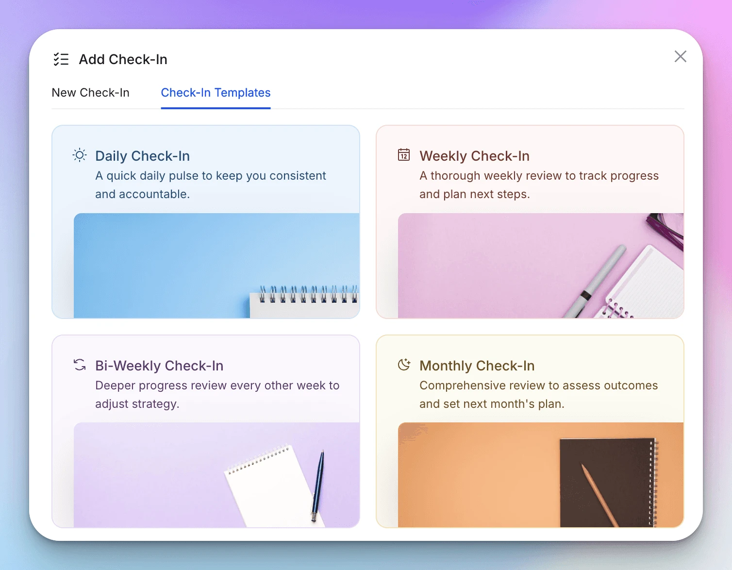 daily check-in - hubfit client app