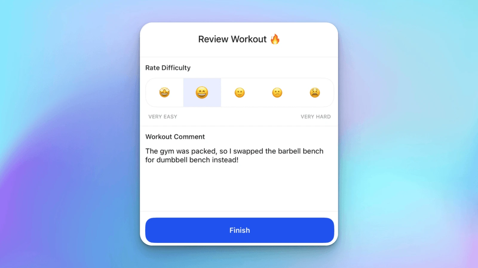 hubfit workout tracker