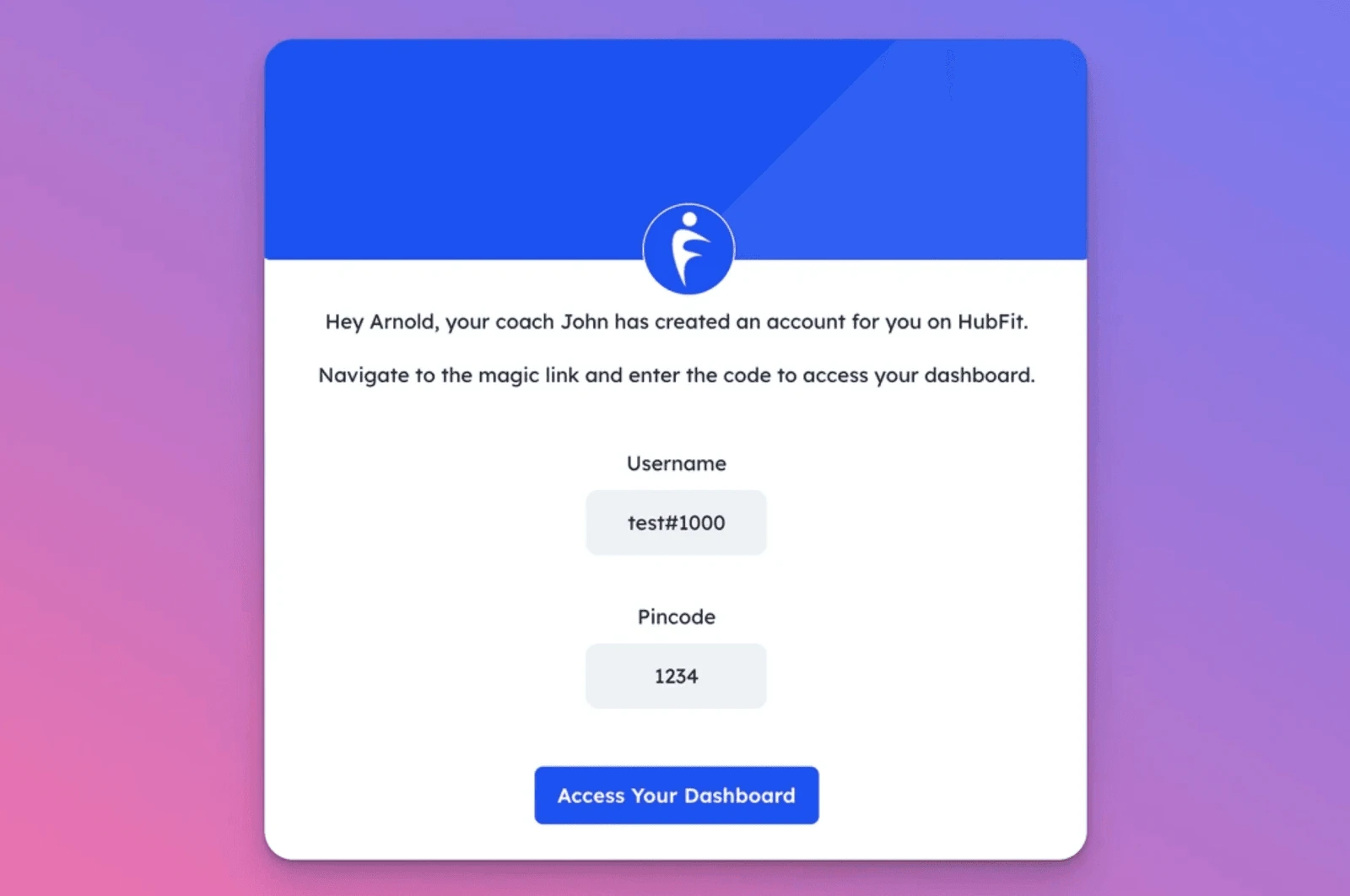 hubfit access email
