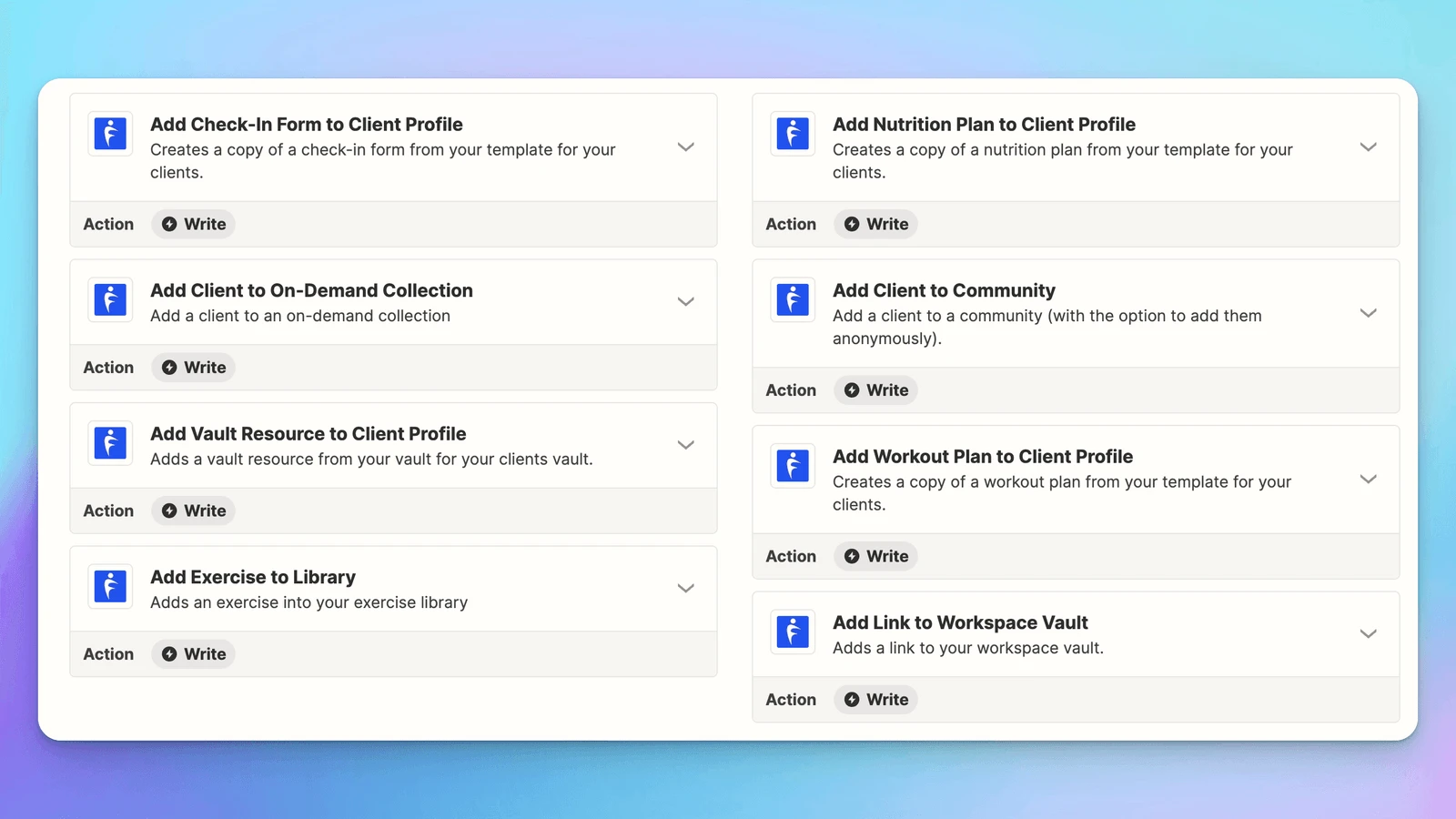 Hubfit zapier actions