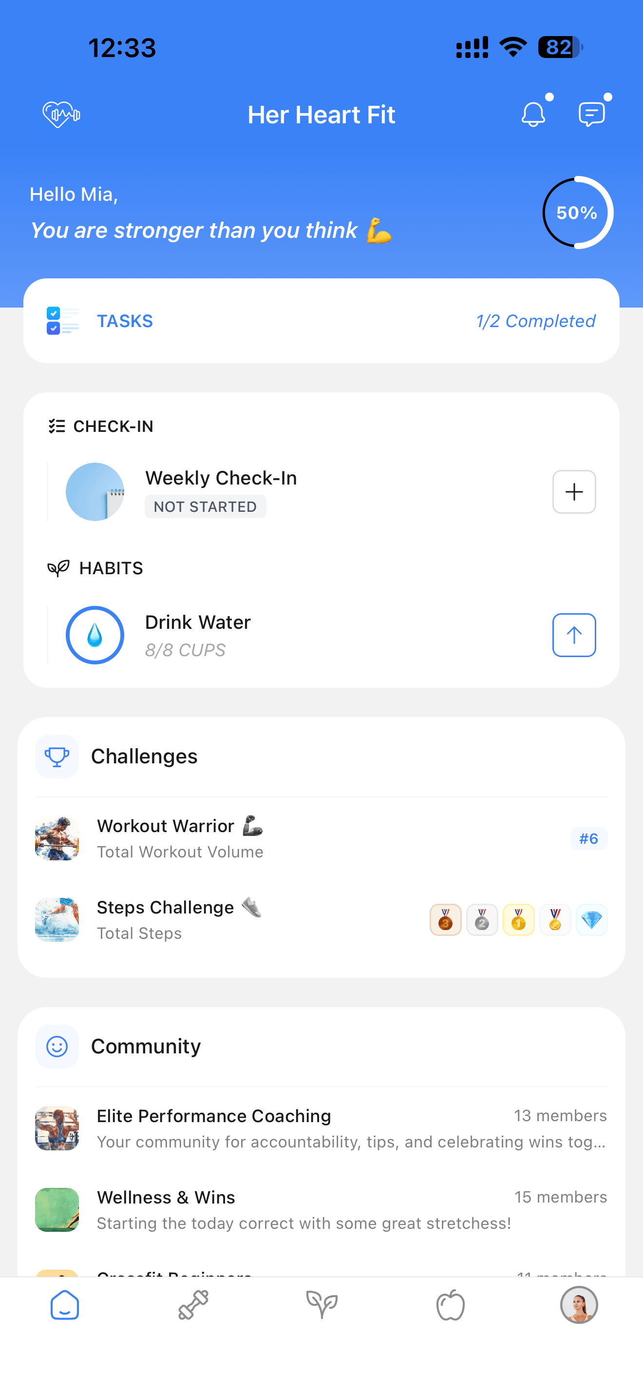HubFit client app